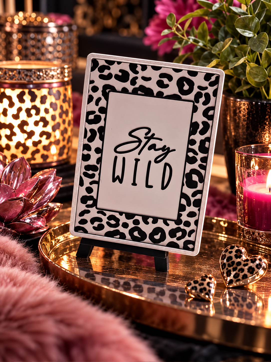 Statement-Schilder im Leoparden-Look 3D Druck