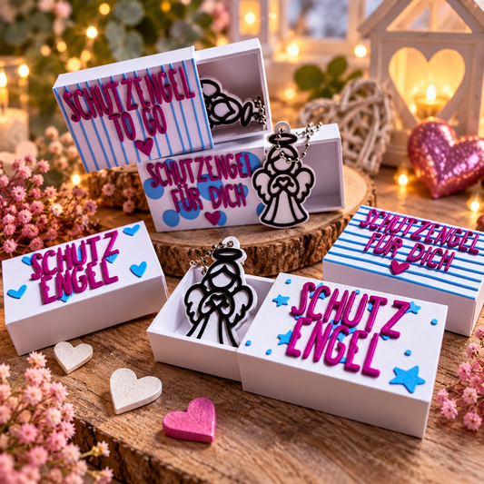 Schutzengel – kleine Geschenkbox mit Herz