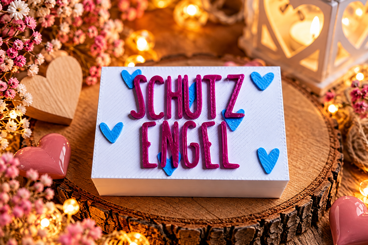 Schutzengel – kleine Geschenkbox mit Herz