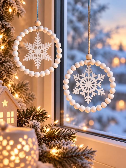 Winterliche Fensterdeko – Schneeflocke 3D druck 2er Set